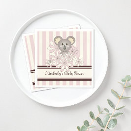 Guardanapo De Papel Aniversário de criança Pink Koala / Chá de fraldas