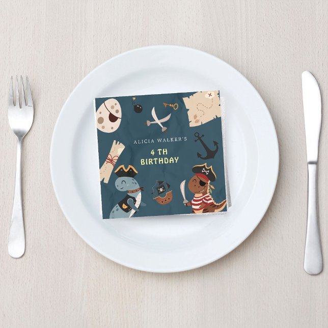 Guardanapo De Papel Aniversário de criança Pirata de Animais do Partid (Criador carregado)