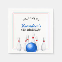 Aniversário de criança Vermelho e Boliche Azul Div