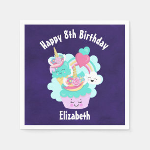 Guardanapo De Papel Aniversário de Cupcake e Sorvete feliz