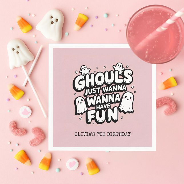 Guardanapo De Papel Aniversário de Dia das Bruxas Fantasmas Spooky Cut (Criador carregado)