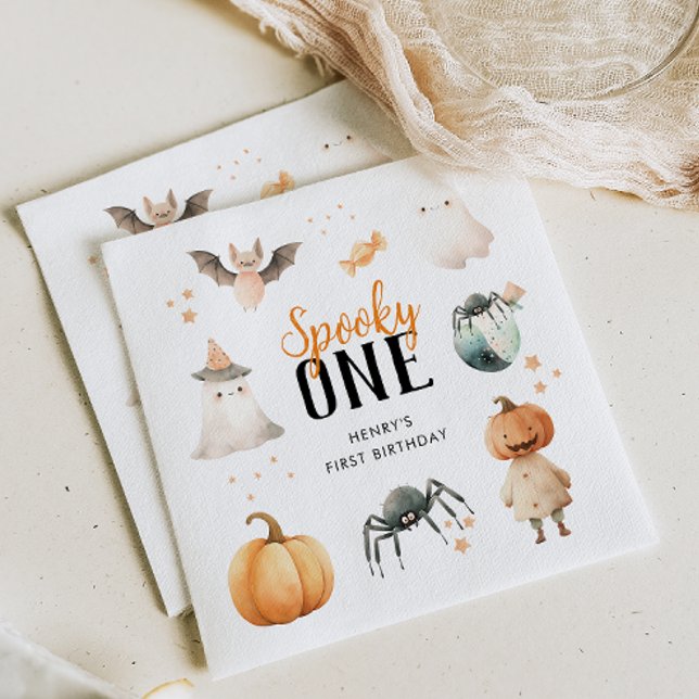 Guardanapo De Papel Aniversário de Dia das Bruxas Spooky (Criador carregado)