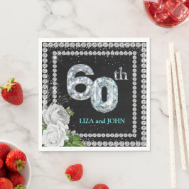 Guardanapo De Papel Aniversário de Diamante de 60 anos