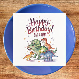 Guardanapo De Papel Aniversário de Dinossauro Personalizado Fofinho