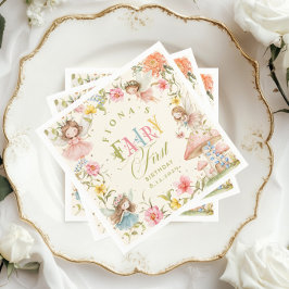 Guardanapo De Papel Aniversário de Fada de Um Ano Jardim Encantado Bri