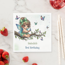 Guardanapo De Papel Aniversário de fadazinha adorável