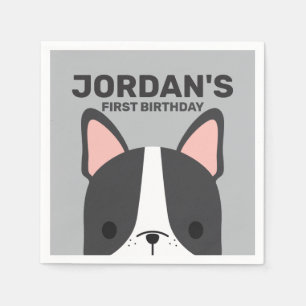 Guardanapo De Papel Aniversário de French Bulldog Fofo