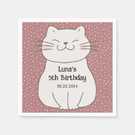 Guardanapo De Papel Aniversário de Gatinhos Bons e Modernos