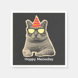 Guardanapo De Papel Aniversário de gato engraçado