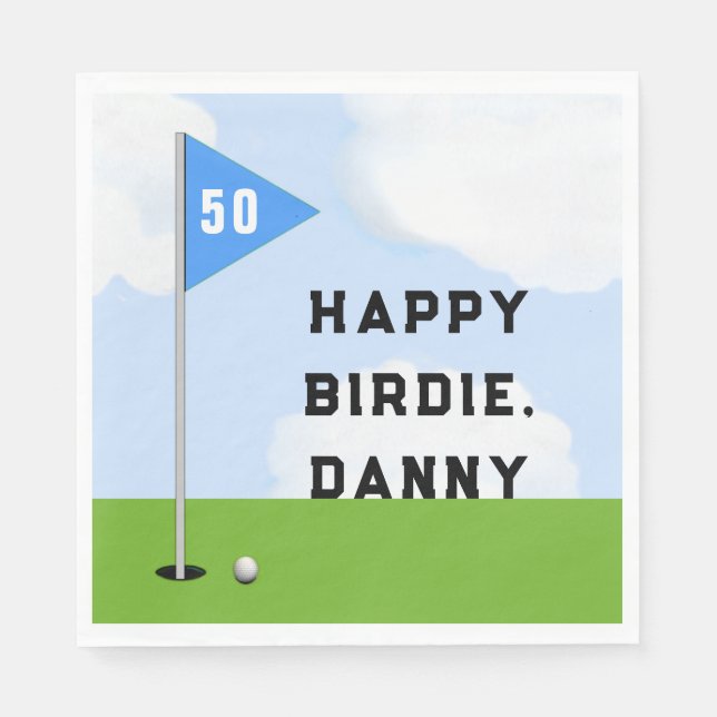 Guardanapo De Papel Aniversário de Golfe (Frente)