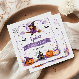 Guardanapo De Papel Aniversário de Halloween com Aquarela Fofa