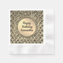 Guardanapo De Papel Aniversário de Impressão de ouro Glam Leopard