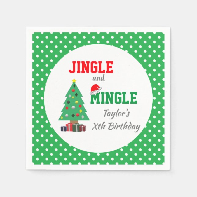 Guardanapo De Papel Aniversário de Jingle e Mingle (Frente)