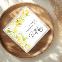 Aniversário de limões de aquarela russa