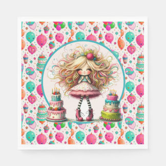 Guardanapo De Papel Aniversário de Meninas 
