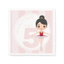 Aniversário de Meninas de Ballet Rosa com Idade e