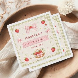Guardanapo De Papel Aniversário de Morango Doce Fruta
