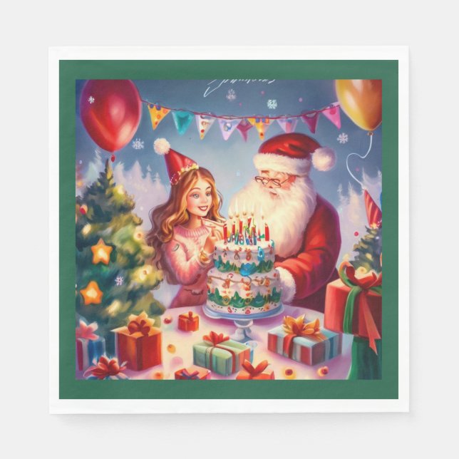 Guardanapo De Papel Aniversário de Natal 8 (Frente)