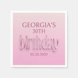 Guardanapo De Papel Aniversário de Ouros Rosa