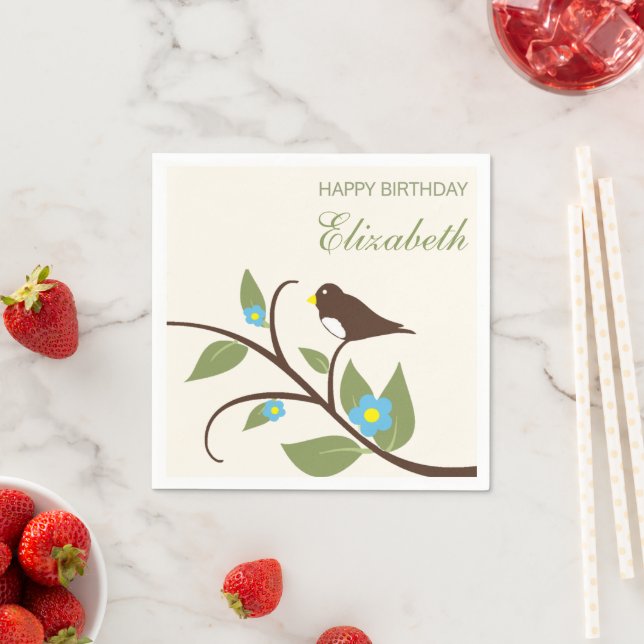 Guardanapo De Papel Aniversário de Pássaro (Insitu)
