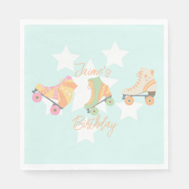 Guardanapo De Papel Aniversário de Patinação no Gelo Estrelas Pastel