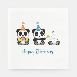 Guardanapo De Papel Aniversário de Pequenas Pandas