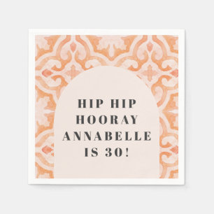 Guardanapo De Papel Aniversário de pêssego do pastel-d'água da Boêmia