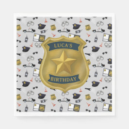 Guardanapo De Papel Aniversário de Policial Tema Polícia