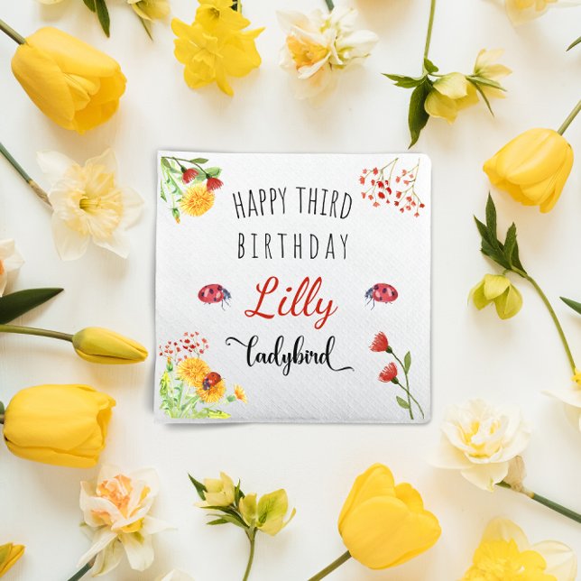 Guardanapo De Papel Aniversário de Primavera de Verão de Ladybird Baby (Criador carregado)