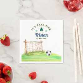 Guardanapo De Papel Aniversário de Primeiro Ano de Futebol “É Hora do