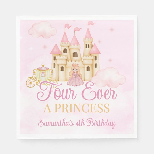 Guardanapo De Papel Aniversário de Princesa (Frente)