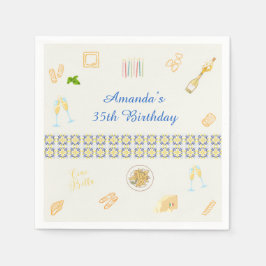 Guardanapo De Papel Aniversário de Prosecco e Massa