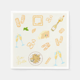 Guardanapo De Papel Aniversário de Prosecco e Massa