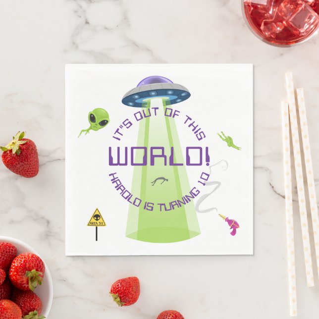 Guardanapo De Papel Aniversário de Qualquer Idade Alien Fora do Mundo (Insitu)