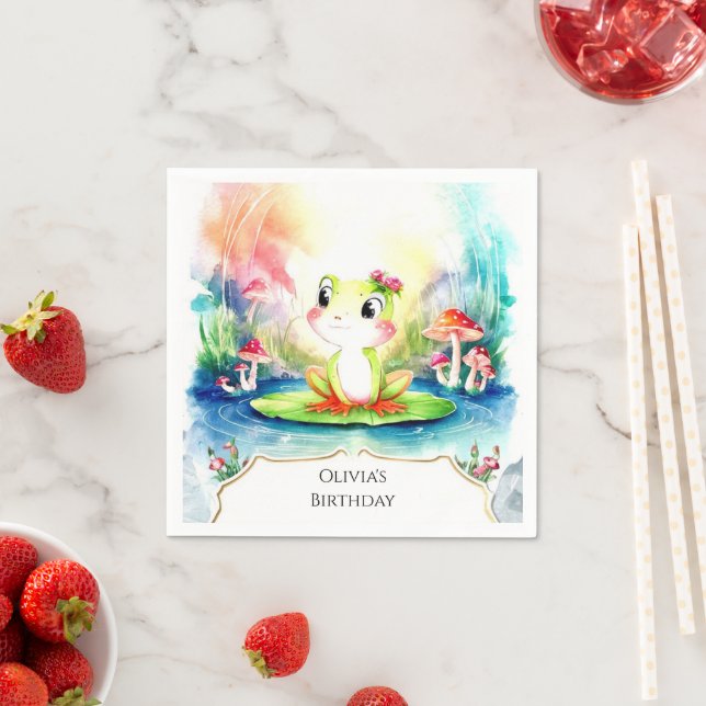 Guardanapo De Papel Aniversário de Sapo Alegre Simples (Insitu)