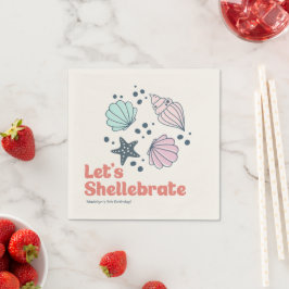 Guardanapo De Papel Aniversário de Seashell Personalizado Mínimo
