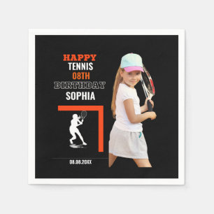 Guardanapo De Papel Aniversário de Tênis, Jogadora de Tênis Menina 