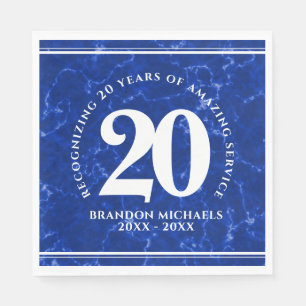 Guardanapo De Papel Aniversário de Trabalho 20 anos do Elegante Blue M