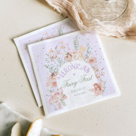 Guardanapo De Papel Aniversário de um ano da Fada Jardim Encantado Lil