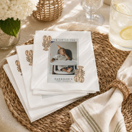 Guardanapo De Papel Aniversário de Um Ano do Lagostim Praiano Elegante