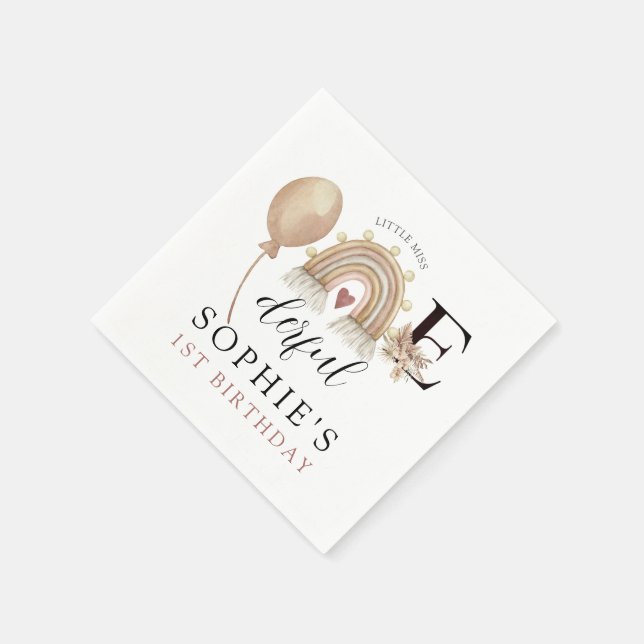 Guardanapo De Papel Aniversário de uma Rainbow Girl maravilhosa (Canto)