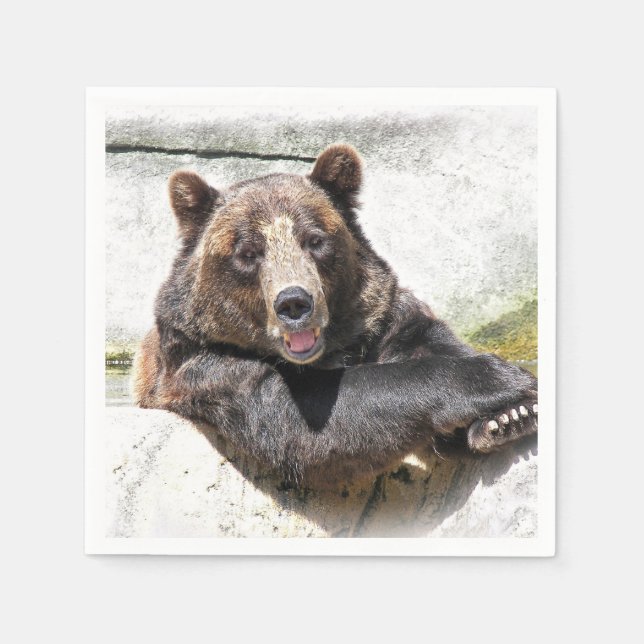 Guardanapo De Papel aniversário de ursinho sorridente (Frente)