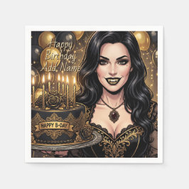 Guardanapo De Papel Aniversário de Vampiro Gótico | Fantasia Sombria E
