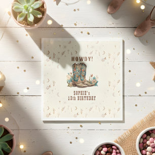 Guardanapo De Papel Aniversário de vaquinha oeste selvagem