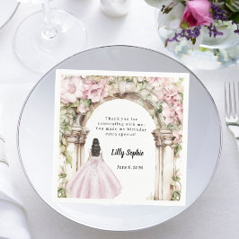 Guardanapo De Papel Aniversário de vestidos cor-de-rosa