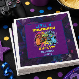 Guardanapo De Papel Aniversário de Video Game Game On Level Up
