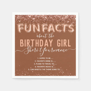 Guardanapo De Papel Aniversário Diversão Fatos do Balão Texto Brilh
