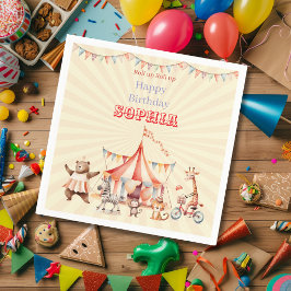 Guardanapo De Papel Aniversário Divertido e Fofo de Criança de Circo V