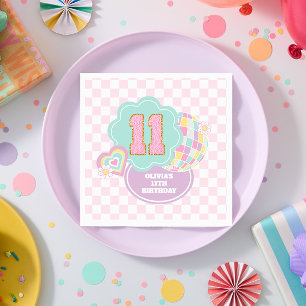 Guardanapo De Papel Aniversário do 11 de patch pastel de pré-disquete 