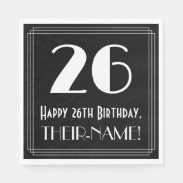 Guardanapo De Papel Aniversário do 26º aniversário ~ Arte Deco Inspiro
